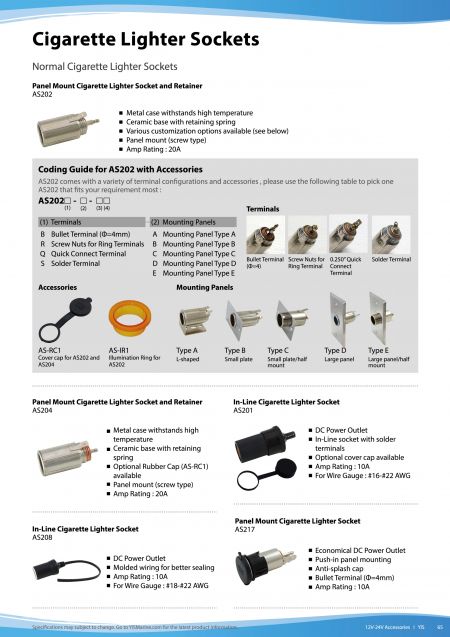 Cigarette Lighter Sockets