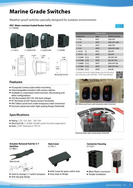 Weather-proof switchs specially designed for out door environments