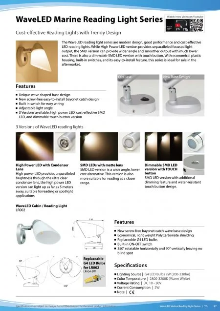 WaveLED Marine Reading Lights Series