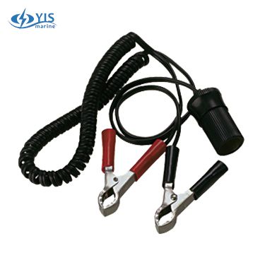 Battery Clamp to Cigarette Lighter Socket (Coil Cord)