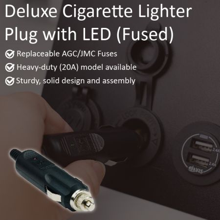Prise allume-cigare de luxe avec LED
