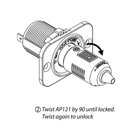 "Twist & Lock" when used with AP121