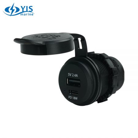 PD (Power Delivery) 18W USB 1A+1C Laddare - Type C-port - PD 18W