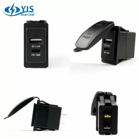 Caricabatterie USB Type-C da 18W con montaggio Switch