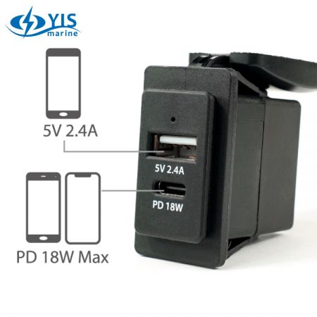 Зарядные устройства PD 18W USB Type-C для установки на переключатель