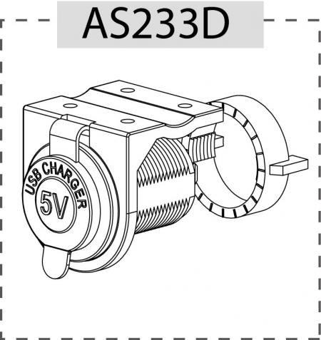 AS233 med L-panel, snabbmutter och skyddskåpa