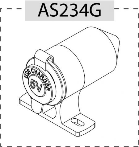 AS234 com suporte de montagem em superfície