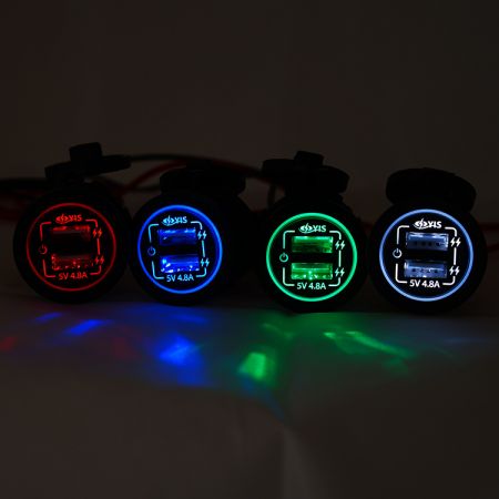 AS234-LT USB Charger Laser Etched 4 color Backlight