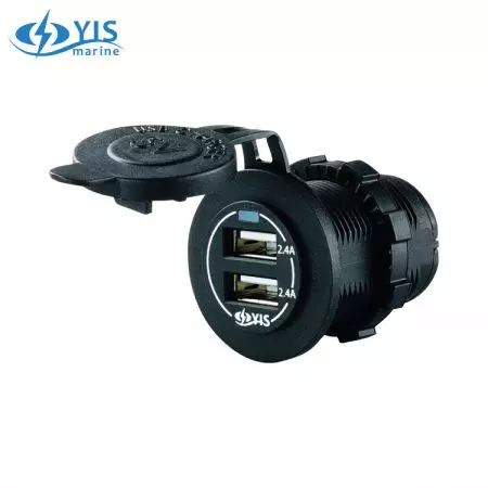 Dubbel USB-laddarsockel - AS234A-A Marine USB-laddare (2 portar)