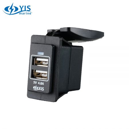 Soquete de Carregador USB de Porta Dupla - Soquete de Carregador USB Marítimo AS235 (2 Portas)