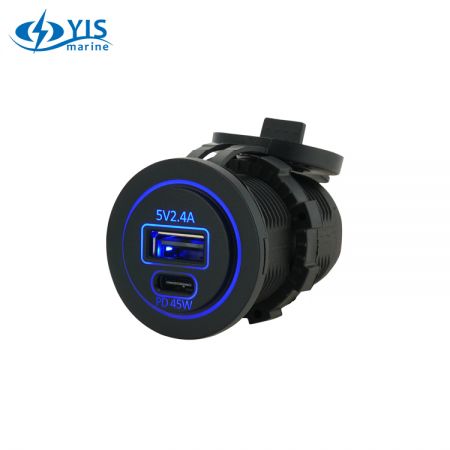 PD USB 1A+1C Charger - AS238 PD Type C car Dual Port USB Charger  1A1C