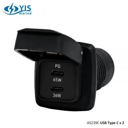 PD 65W Двойные независимые DCDC преобразователи USB 2 порта Type C зарядное устройство