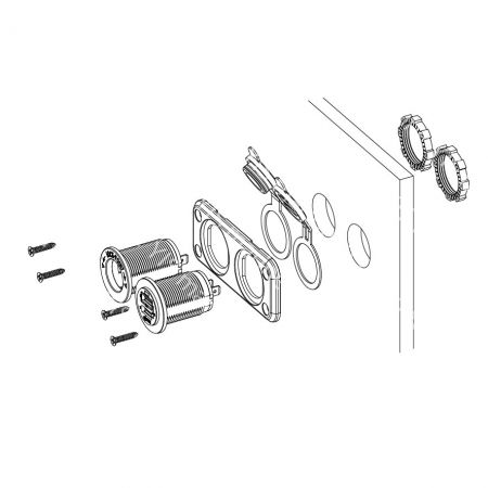 Панель, установленная сзади розеток