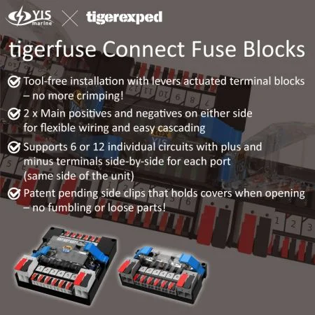YIS x tigerexped 6 & 12 Way fuse block with ground bus bar