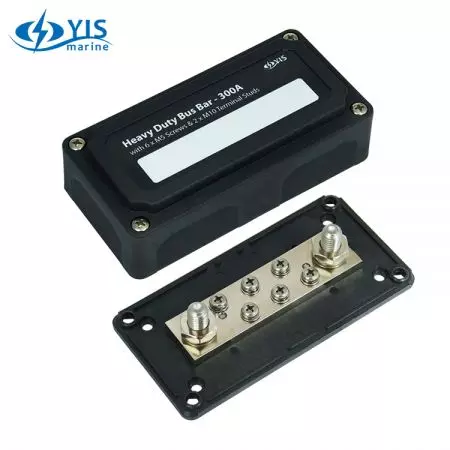 Heavy-Duty Bus Bar Box - BF433-Heavy-Duty Module Design Bus Bar Box with 2 x M10 Terminal Studs & 6 x M5 Screws