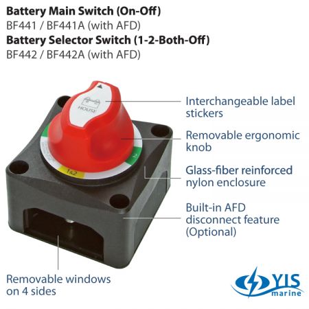 características del interruptor selector de batería