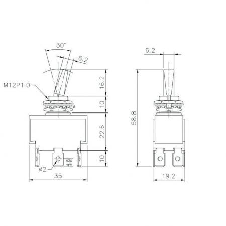 C-66 シリーズ(クイック端子)製品寸法