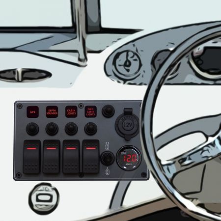 C-7 Aluminum Water-resistant Switch Panel - Aluminum Water-resistant Switch Panel