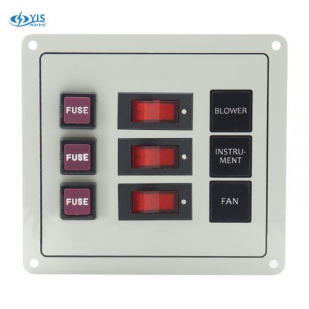 3P Классическая панель переключателей - SP1123F-3P Классическая панель переключателей с предохранителями (белая)