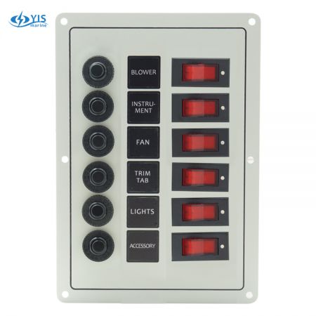 6P Классическая панель переключателей - SP1026P-6P Классическая панель переключателей с автоматическими выключателями (белая)