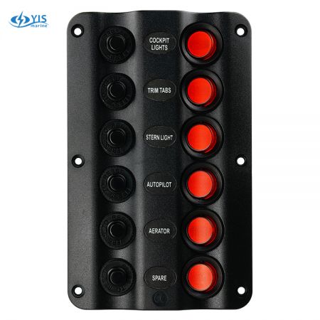 6P Wave Design Switch Panel