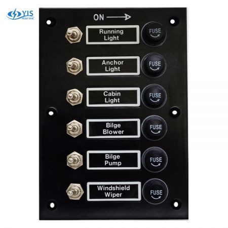 Panel de interruptores basculantes de 6P