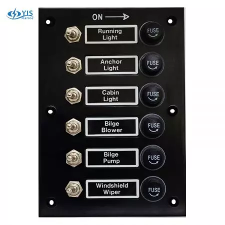 6P Toggle Switch Panel - SP2016F-6P Bakelite Toggle Switch Panel with Fuses