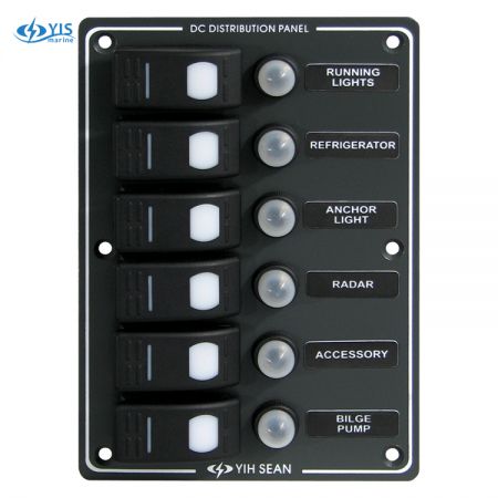 Panel de interruptores resistente al agua de 6P