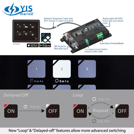 6P Digital Smart Switch Panel med mobilappkontroll via Bluetooth
