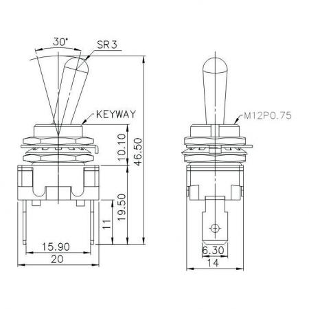 T-1331P (クイック端子) 製品寸法