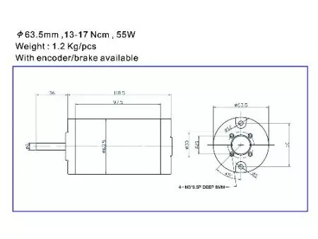 55W DC Motor 12V 24V 5850 Character