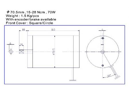 Kolfiberborstad motor 70W från Kingright M6551 Dimension