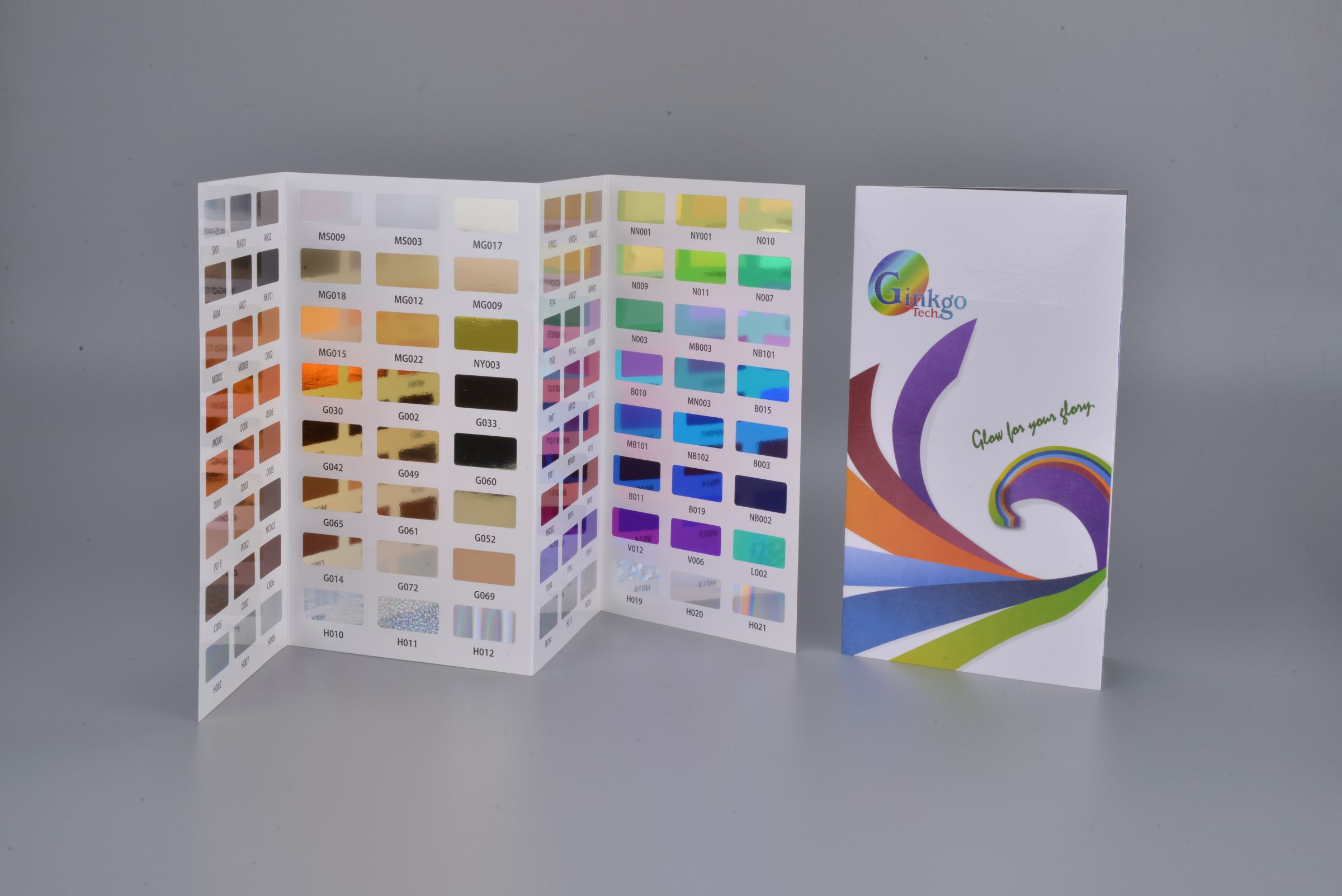 Contact us for requesting the color swatch and hot stamping foil samples.