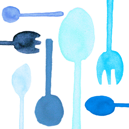 青い食器
