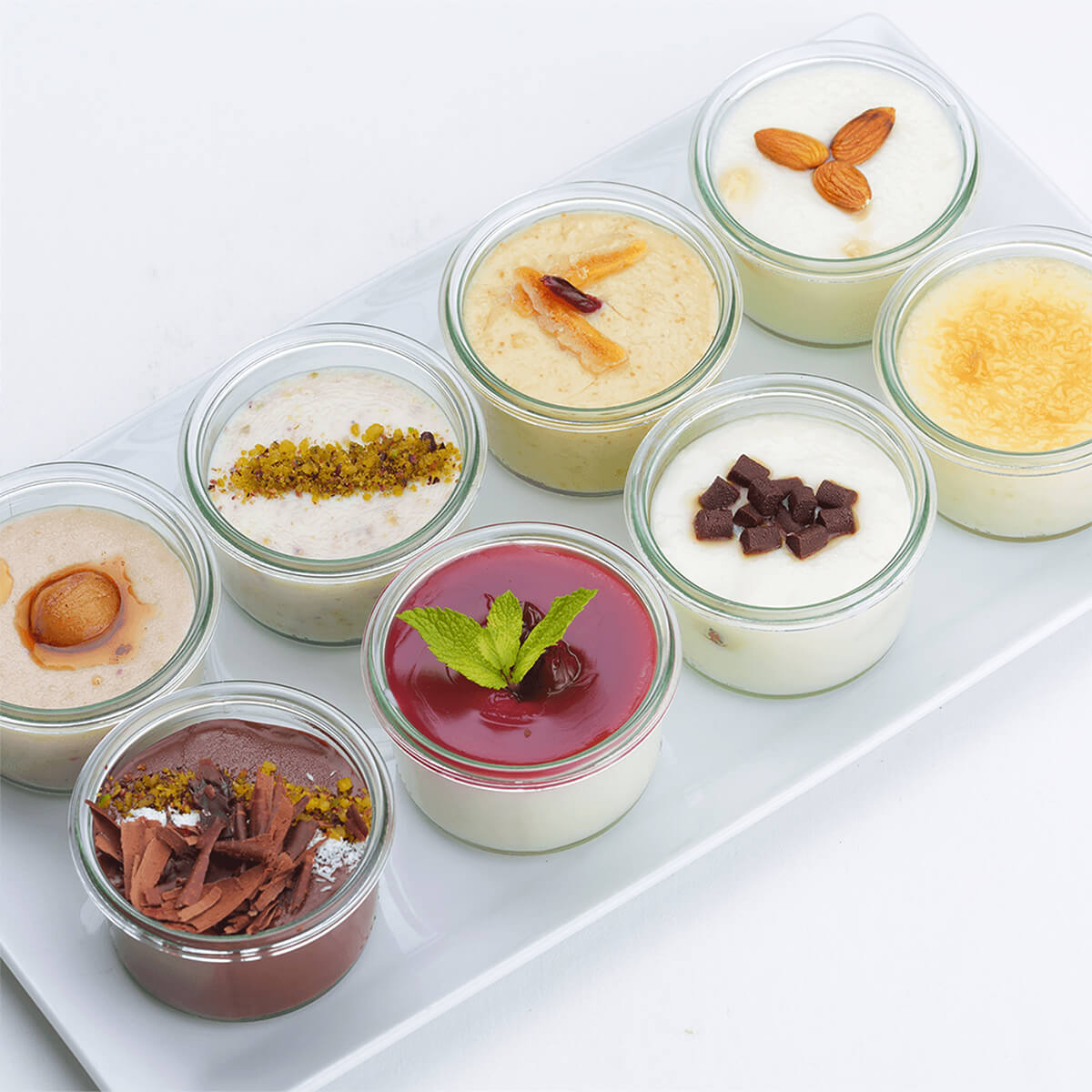 Bộ đồ ăn màu sắc cho cốc pudding