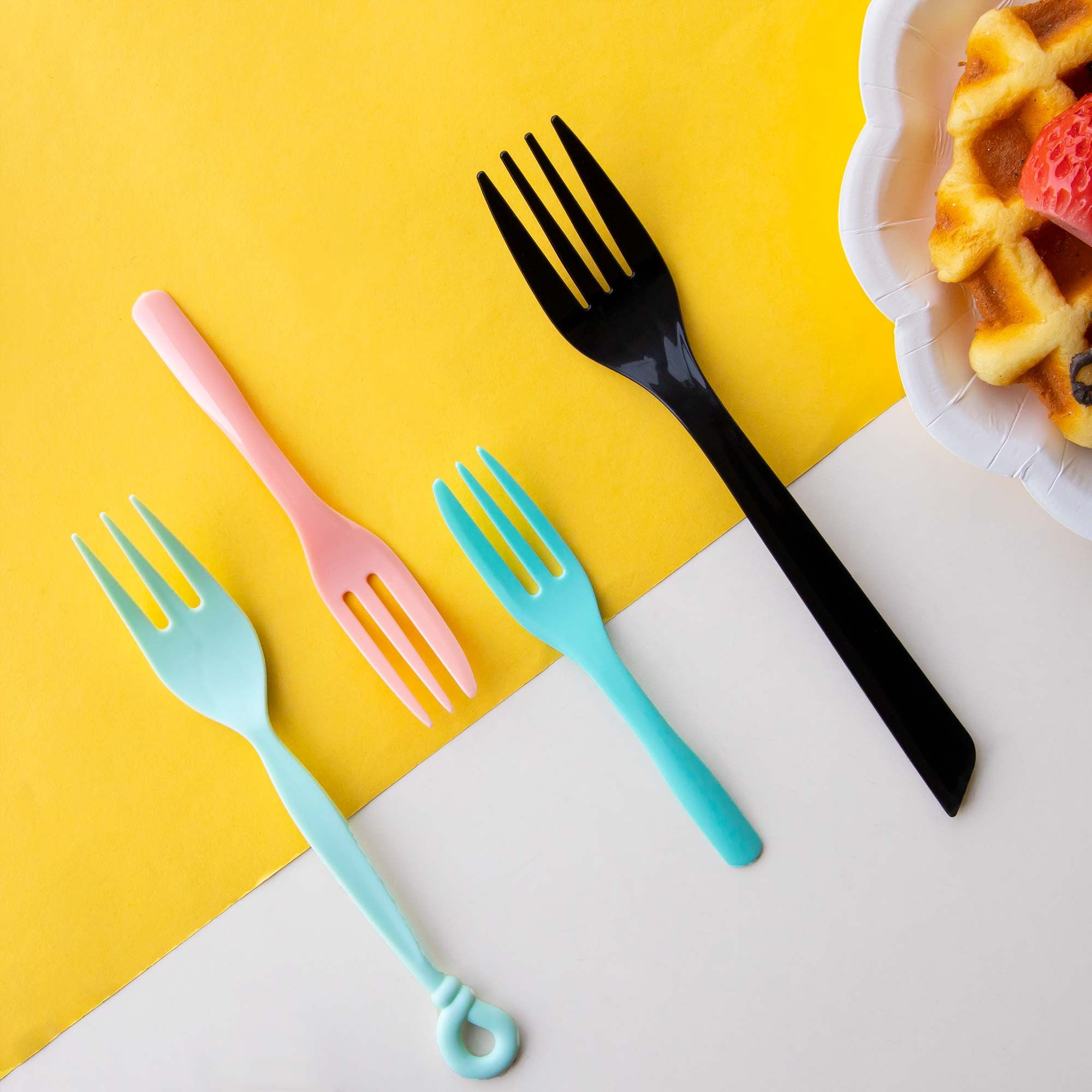 Tenedor de Plástico - Tenedores desechables, tenedores coloridos