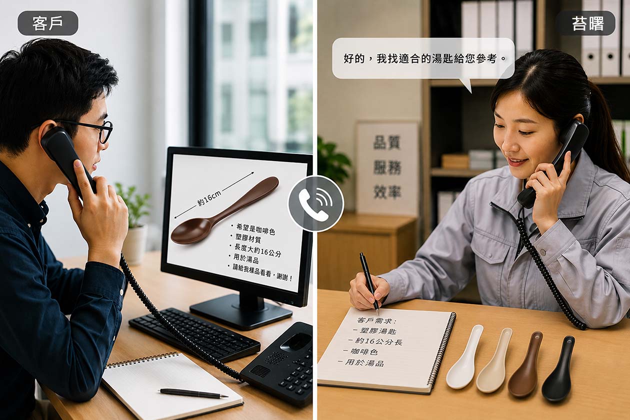 請先提供您需要的餐具樣式、尺寸、材質與使用情境,並留下聯絡資料,我們的業務會協助確認適合的產品後安排寄送樣品,讓您實際測試使用效果。