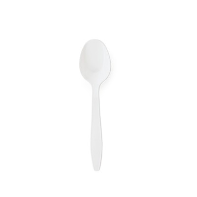 12cm White Color Dessert Spoon - White Cupcake Spoon