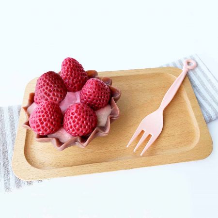 Garfo de bolo de marshmallow rosa de 14cm para bolo de tarte