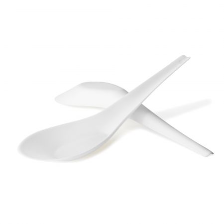 14cm CPLA Soup Spoon - The 14cm biodegradable soup spoon from Taiwan manufacturer