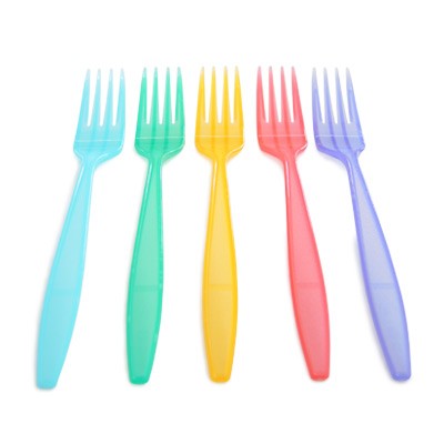 16.5cm彩色塑膠叉子 - 一次性塑膠叉子，餐廳外帶沙拉可附，工廠批發，請洽詢
