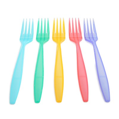 Garfo de Alimentos Colorido de 16,5cm - Atacado a caixa com garfo de plástico de alta qualidade.
