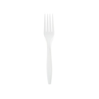 Tenedor de mango largo de color blanco - Tenedor de plástico blanco