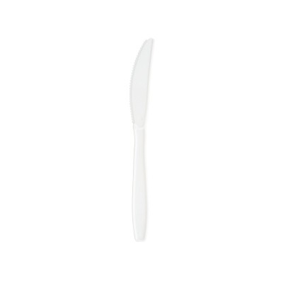 Biały nóż o długiej rękojeści - Biały plastikowy nóż