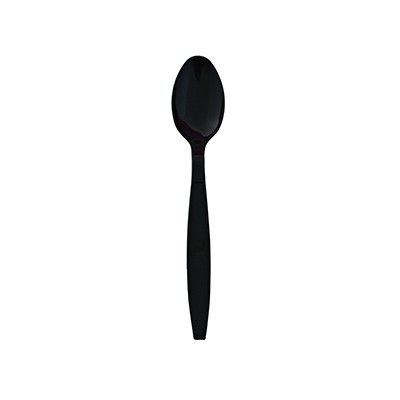 긴 손잡이 플라스틱 일회용 검은색 숟가락 - Black Plastic Spoon