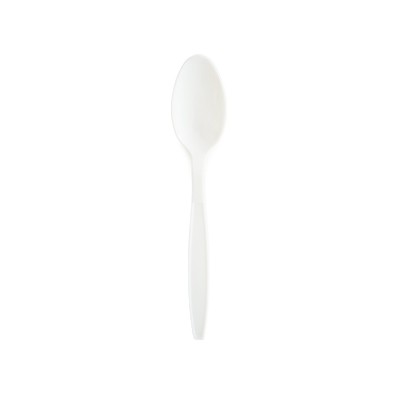 सफेद रंग का लंबा हैंडल वाला चम्मच - सफेद प्लास्टिक की चम्मच