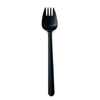 黑色長柄塑膠匙叉 - PS材質黑色匙叉