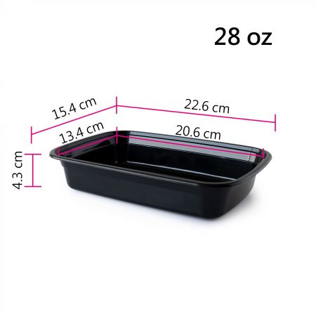 Bekas Makanan Segi Empat 28oz (840ml)-Bawah