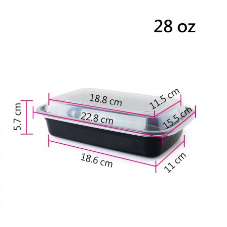 Bekas Makanan Segi Empat 28oz (840ml)