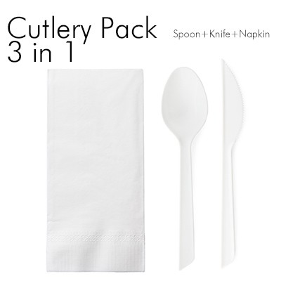 3-in-1 Messer und Löffel Set - Sie können jedes Geschirr kombinieren, das Sie möchten.